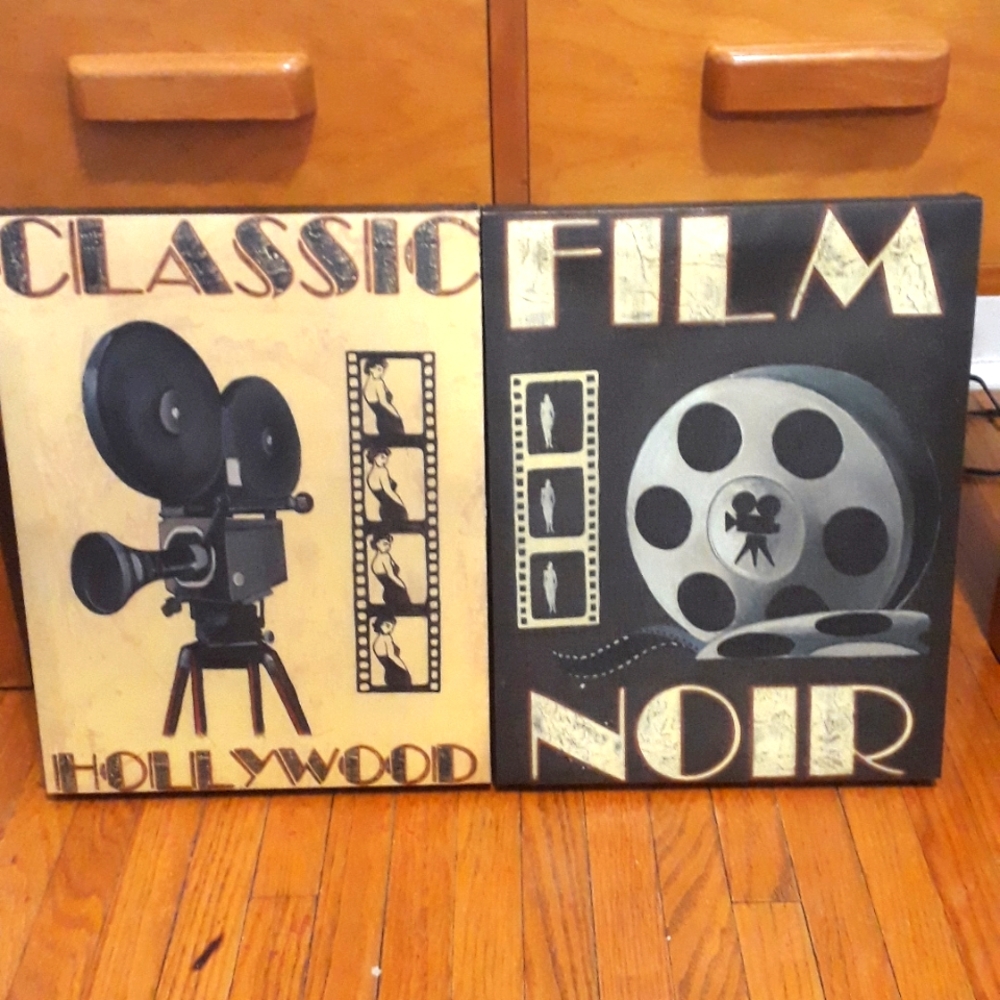 2 Classic Film Frameless Printed Canvas Wall Art